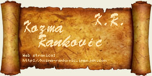 Kozma Ranković vizit kartica